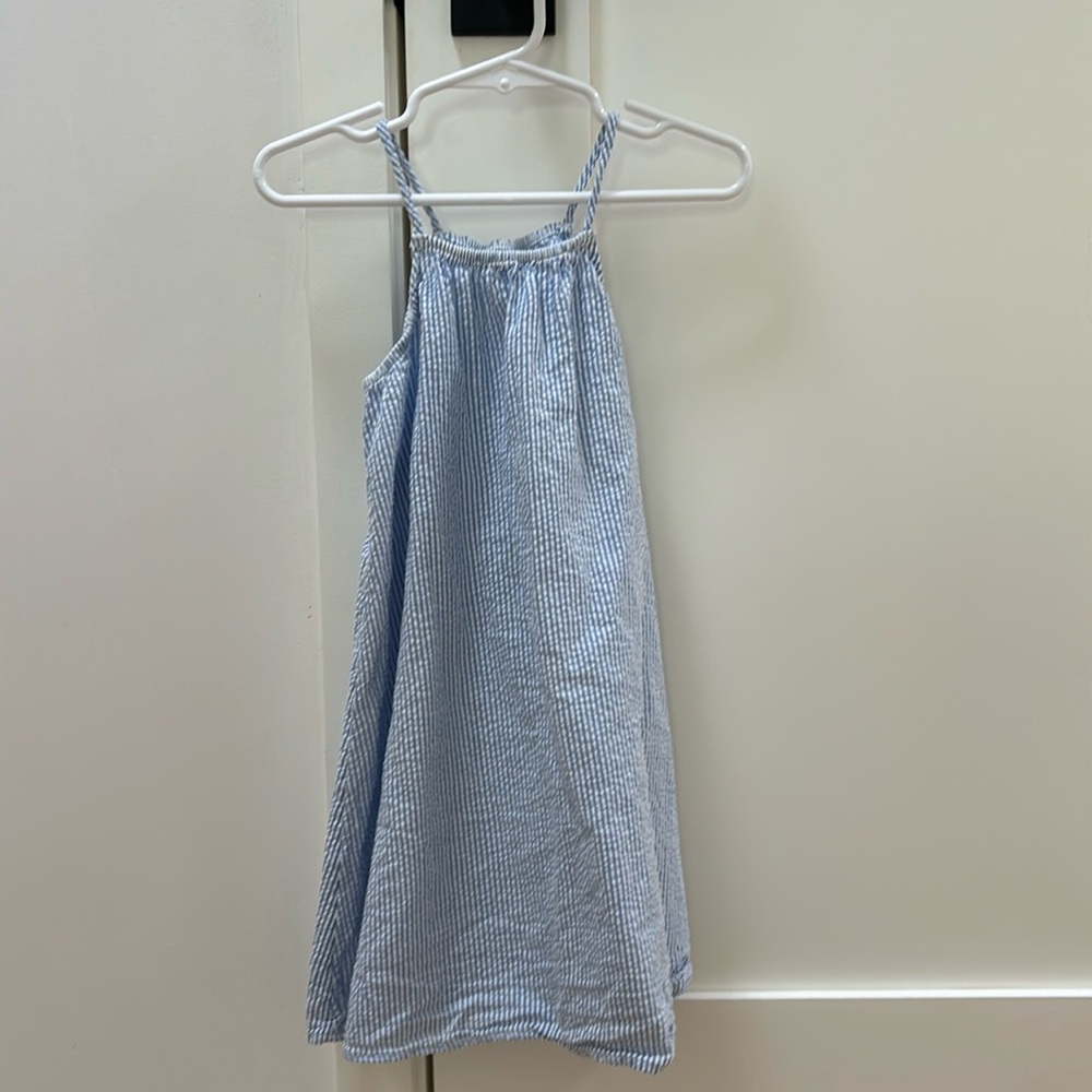 H&M Seersucker Dress Blue and White Size 5T